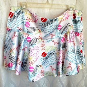 Thalia Spanish Positive Slogan Lipstick Mini Skirt